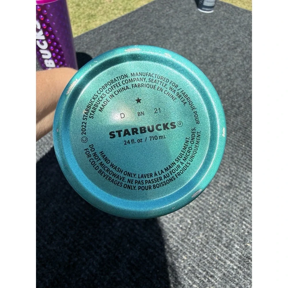 STARBUCKS 2022 SPRING TEAL FLORAL STAINLESS‎ STEEL COLD CUP TUMBLER 24 OZ. NEW